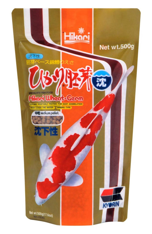 Hikari USA Wheat-Germ Sinking Pellet Fish Food for Koi; Goldfish and Other Pond Fishes 17,6 oz Medium