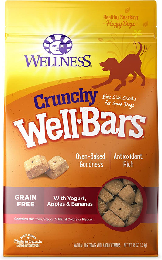 Wellbar Crunchy Yogrt Aple Banana 45oz, Dog Snack