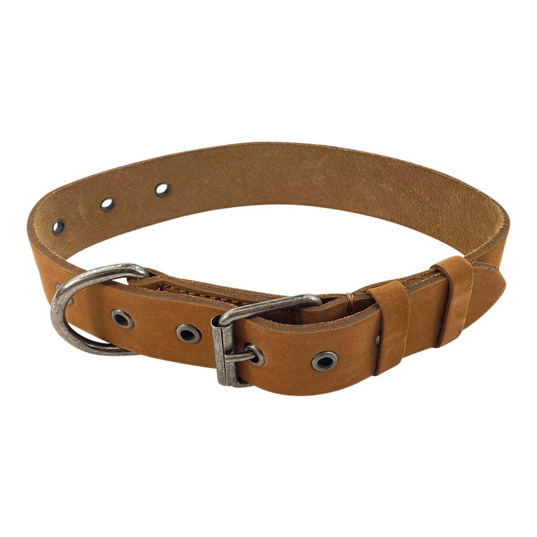 Thick Leather Dog Collar for Medium Size Dog (12 to 21 Inches)