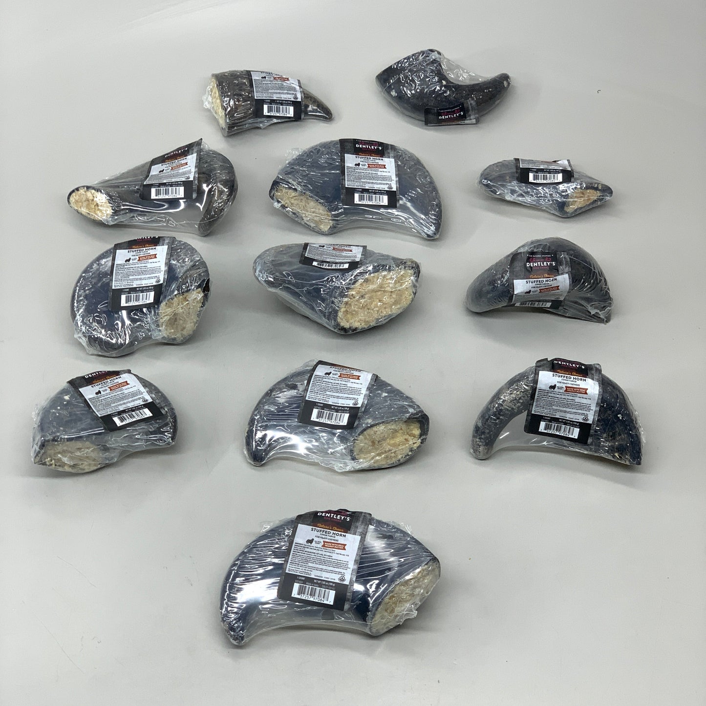 DENTLEY'S (12-PK) Filled Buffalo Horn Dog Treat Peanut Butter 5321651 BB 02/26