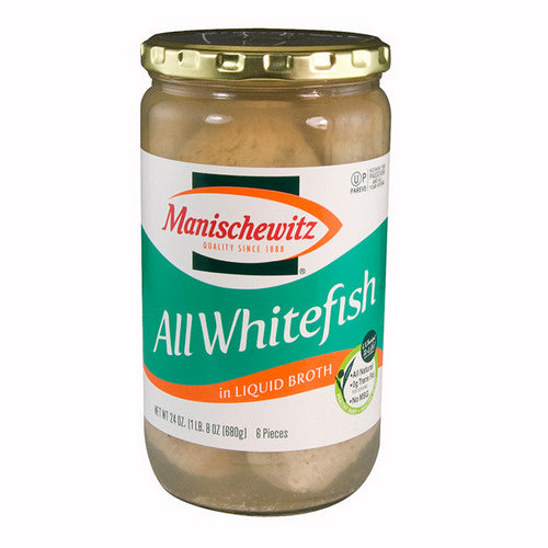 Manischewitz, Whitefish And Pike In Liquid Broth, 24 Oz