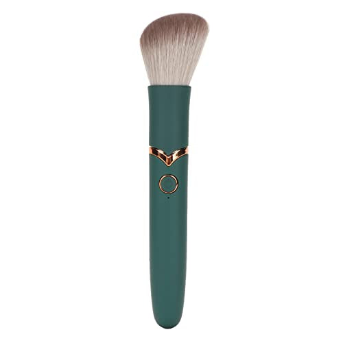 Electric Makeup Brush, USB Rechargeable Electric Cosmetic Brush 10 Gears Soft Fluffy Hair Electric Beauty Brush for Blending Green