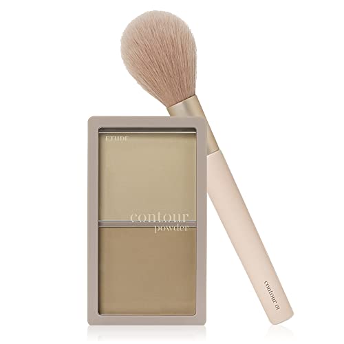 ETUDE SET CONTOUR POWDER #01 Creator + Brush 1pc | Set of Bronzer And Contour Palette With Brush To Effortlessly Define The Face Like A Selfie | Smooth, Velety Texture | Natural Look