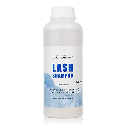 Eyelash Extension Cleanser Lash Shampoo Eyelash Extension Shampoo Lash Foam Cleanser Eyelid Cleanser for Makeup Remover Eyelash Care, Paraben & Sulfate Free for Salon and Home Use (Original 600ml)