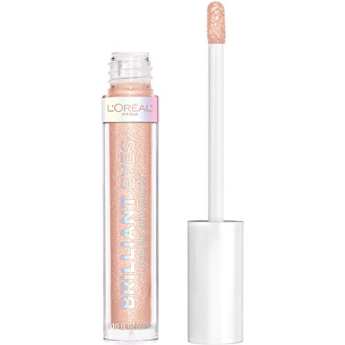 L'Oreal Paris Brilliant Eyes Shimmer Liquid Eye Shadow, Longwearing Lasting Shimmer, Crease Resistant, Flake-Proof, Precision Applicator, Quick Dry, Non-Greasy, Diamond Drop, 0.1 oz.