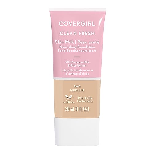 COVERGIRL, Clean Fresh Skin Milk Foundation, Medium, 1 Fl Oz (Pack of 1)