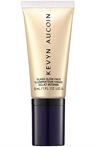 Kevyn Aucoin Glass Glow Face, Solar Quartz: Multi-purpose universal dewy highlighter for face and body. Creates glowing youthful-looking hydrated skin with a glassy complexion. Makeup artist go to.