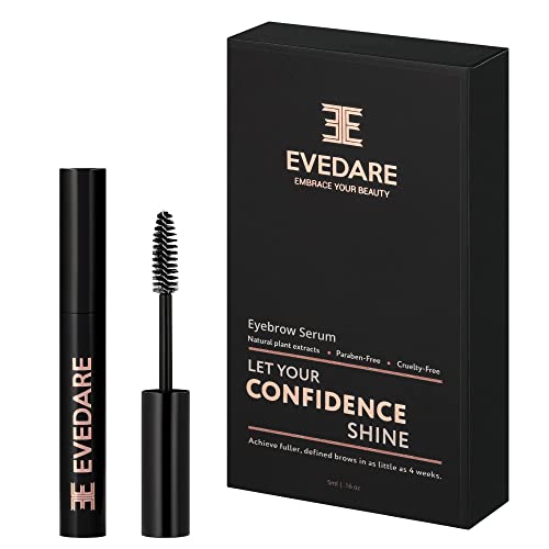 EVEDARE Advanced Eyebrow Serum with Enhancing Peptides and Botanical Vitamins for Longer, Thicker, Fuller Brows, Natural Extracts Improve Strength (5ML)