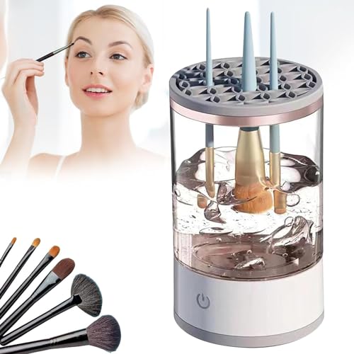 2024 Illumi Brush Blender, Brushly Pro Cosmetic Brush Cleaner, Illumi Brush Cleaner, Brushy Makeup Brush Cleaner,Electric Makeup Brush Cleaner, Automatic Spinning Makeup Brush Cleaner (1PC)-White