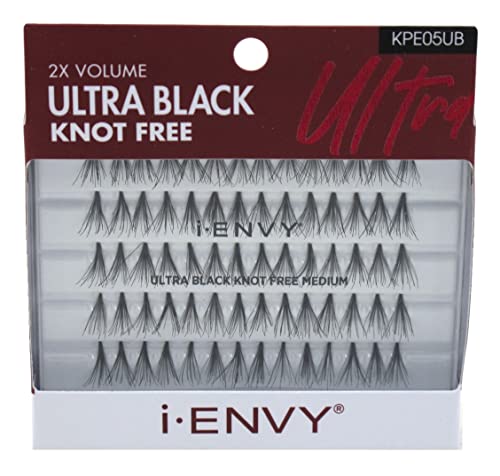 Kiss I Envy Knot Free Medium 70 Lashes Ultra Black (Pack of 6)