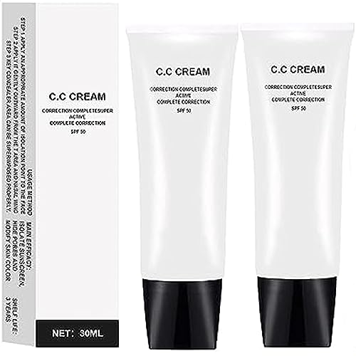 SITUDAC Perebella Cc Cream Skin Tone Adjusting, Skin Tone Adjusting Cc Cream SPF 50, Cc Cream Color Correcting SPF 50, Colour Correcting Self Adjusting for Mature Skin (2PCS/ Lvory Color)