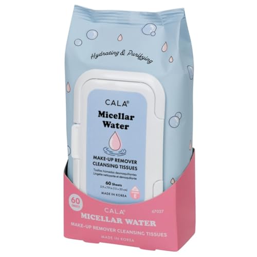 Cala Micellar water make-up remover cleansing tissues 60 count, 60 Count