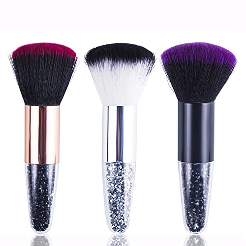SILPECWEE 3Pcs Nail Dust Brush Acrylic Nail Art Brushes Soft Nail Powder Brush Fluffy Makeup Brushes Blush Brush Nail Duster Nail Brushes for Cleaning Nail Art Tools