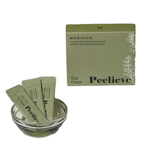 Medisco Peelieve Cica Cream Sachet of 2ml x 30 ea - After BB Glow Treatment, After BB Glow Care, Microneedling