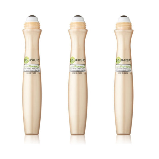 Garnier Clearly Brighter Anti-Dark Circle Eye Roller, Sheer Tint Light/Medium, 0.5 Fl Oz (15mL), 3 Count (Packaging May Vary)