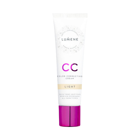 Lumene Color Corrector CC Cream - Lightweight Foundation with Medium Coverage - Redness Reducing Face Makeup for a Glowing Complexion - Vegan Formula + Suitable for All Skin Types - Light (1 fl oz)