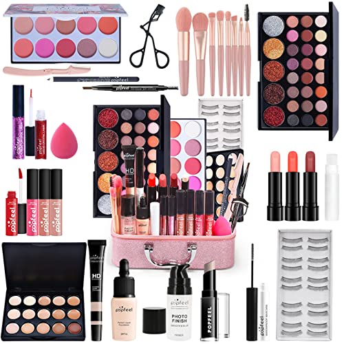 Joyeee All-in-One Makeup Gift Set Travel Makeup Kit Complete Starter Makeup Bundle Lipgloss Lipstick Concealer Blushes Powder Eyeshadow Palette Cosmetic Palette for Teen Girls & Adults #7
