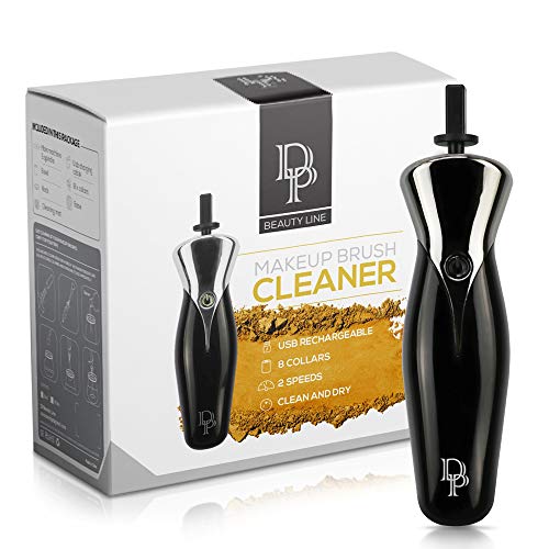 DP Beauty Line Electric Makeup Brush Cleaner & Dryer, USB Rechargeable and Portable Set, Keep Your Brushes Clean and Dry, 8 Collars Sizes, 2 Speeds,