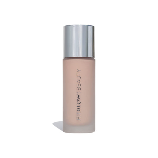 Fitglow Beauty - Natural Foundation+ Photo-Filtering Foundation | Vegan, Woman-Owned Clean Beauty (F2 - Light Cool, Peach Undertones)