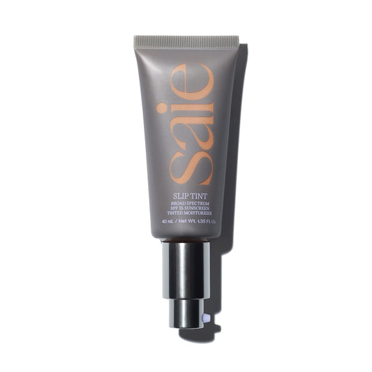 Saie Slip Tint SPF 35 Tinted Moisturizer - Light Coverage Moisturizer + Broad Spectrum Zinc Oxide Sunscreen - Shade Five (1.35 oz)