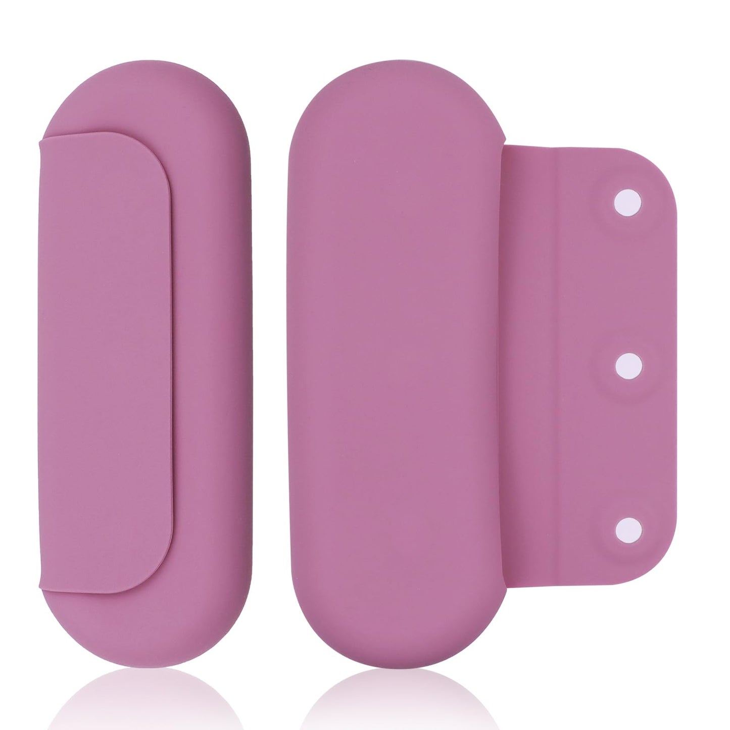 QEEYON Silicone Makeup Brush Holder, Magnetic Anti-fall Out Cosmetic Bag Face Brush Holder Pouch with Brush Cleaner Inside, Soft Portable Makeup Brush Case Bag for Travel, Home, Grape Purple