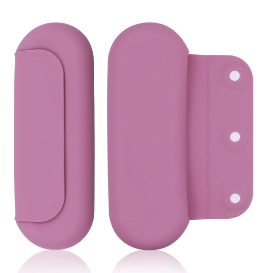 QEEYON Silicone Makeup Brush Holder, Magnetic Anti-fall Out Cosmetic Bag Face Brush Holder Pouch with Brush Cleaner Inside, Soft Portable Makeup Brush Case Bag for Travel, Home, Grape Purple