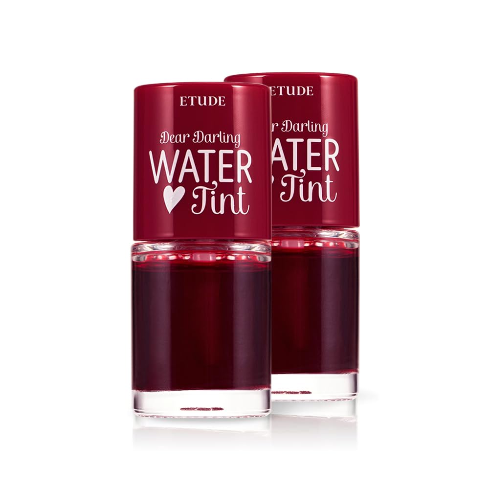 ETUDE Dear Darling Water Tint Red Grapefruit Ade 2 Set | Vivid Color Lip Stain with Moisturizing Weightless & Non-sticky Finish Lip Stain | Smudge-proof & Lightweight Lip Tint | K-beauty