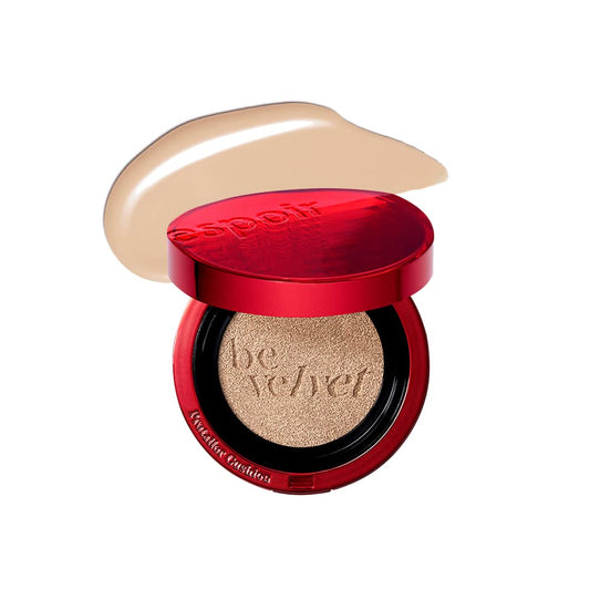 Espoir Pro Tailor Be Velvet Cushion SPF34 PA++ #4 Beige 0.45oz | Lightweight Matte Skin Full Coverage Cushion Foundation | Flawless Finish, Long-Lasting Comfort | Refill not Included | Korean Makeup