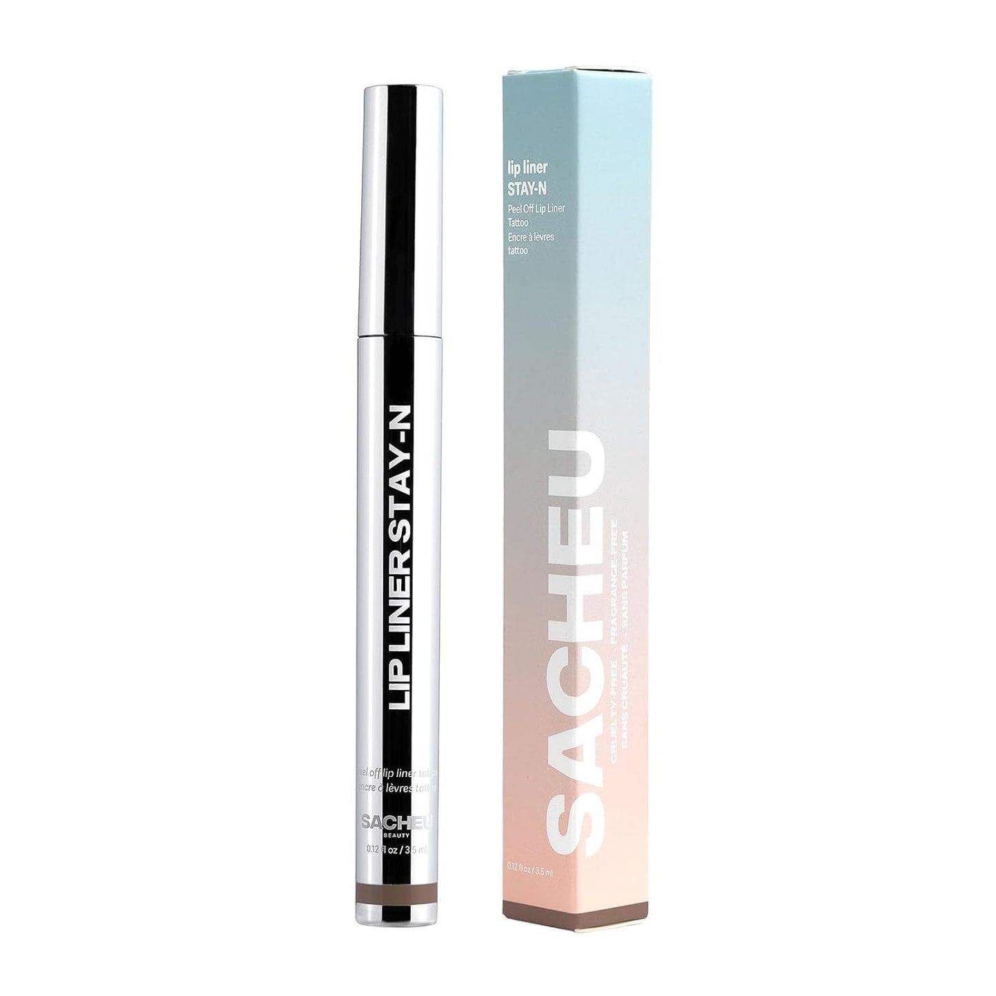 Sacheu Lip Liner Stay-N - Peel Off Lip Liner Tattoo, Peel Off Lip Stain, Long Lasting Lip Stain Peel Off, Infused with Hyaluronic Acid & Vitamin E, HEY-zel