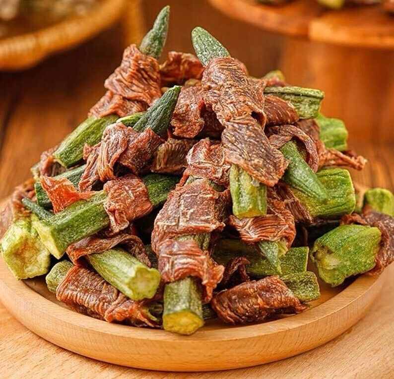 Dried Okra Wrapped In Chicken Dog Chewy Treats Dehydration Pack 3x 30g Bags NEW