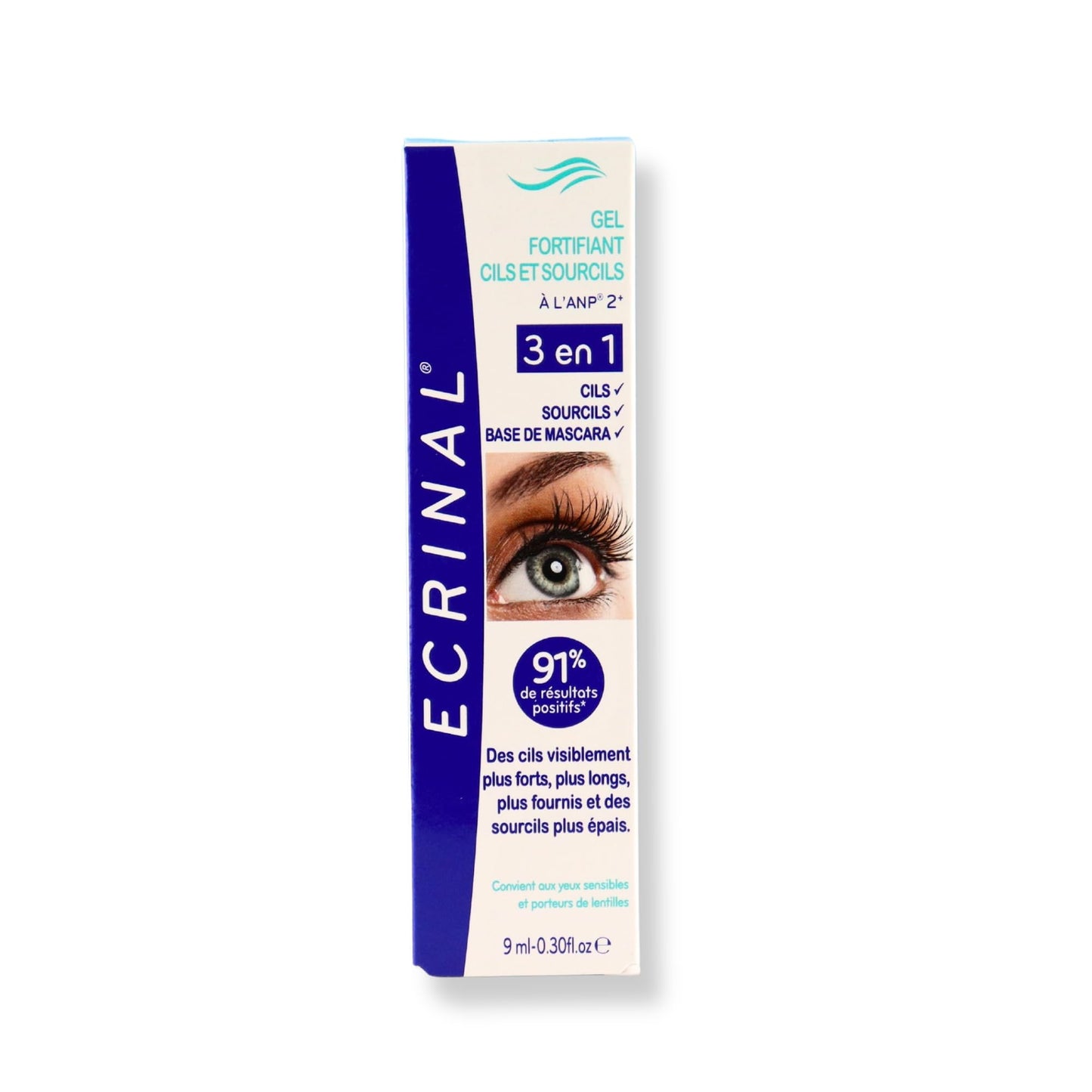 ECRINAL ANP2+ Strengthening Lash Gel - 3 in 1 Eyelash and Eyebrow Serum for Fuller, Thicker, and Stronger Looking Lashes - Suitable for Sensitive Eyes and Contact Lens Wearers - Paraben-Free