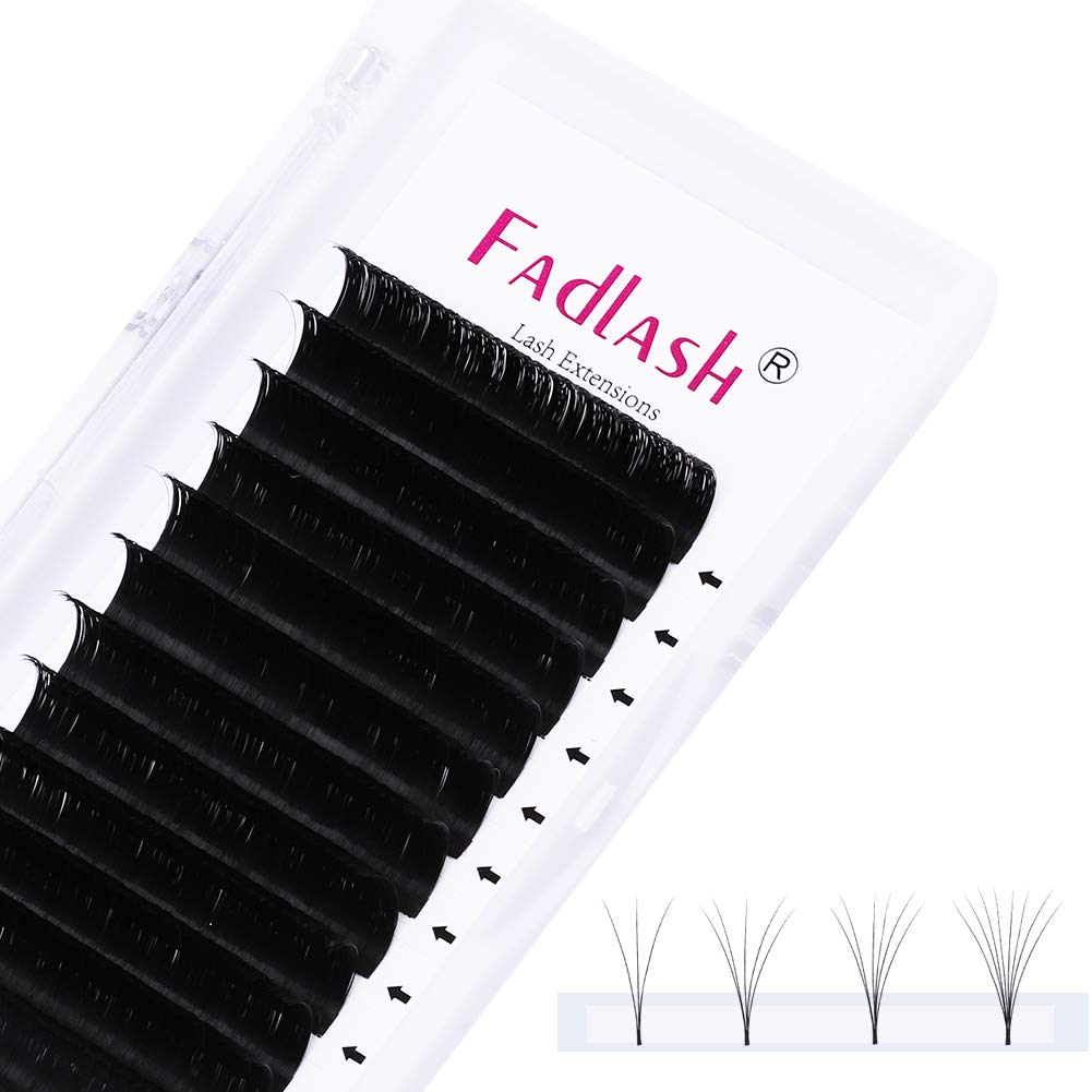 FADLASH Eyelash Extensions Easy Fan Volume Extensions Thickness 0.05 C/D Curl 4D 5D 6-10D Rapid Blooming Lashes Russian Volume Mink Lashes Artist Use(0.05-D, 15-20mm Mix)