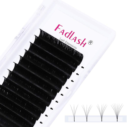 FADLASH Eyelash Extensions Easy Fan Volume Extensions Thickness 0.05 C/D Curl 4D 5D 6-10D Rapid Blooming Lashes Russian Volume Mink Lashes Artist Use(0.05-D, 15-20mm Mix)