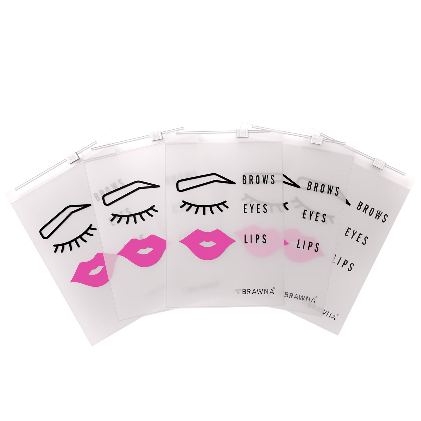 BRAWNA 70 pcs Eyebrow PMU Aftercare Bags Suitable for Brow After Care Cards - Size 4x6 in - Lash aftercare Bags - Brow Bags for Clients - Makeup Mini Cosmetic Bags - Microblading Supplies