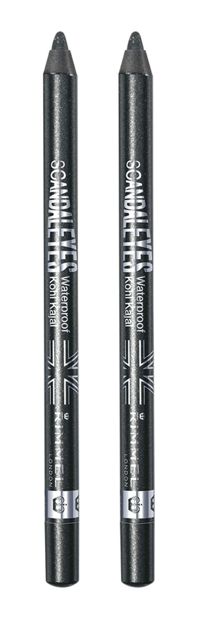 Rimmel Scandaleyes Waterproof Kohl Kajal Liner, Sparkling Black, 0.04 oz, Pack of 2
