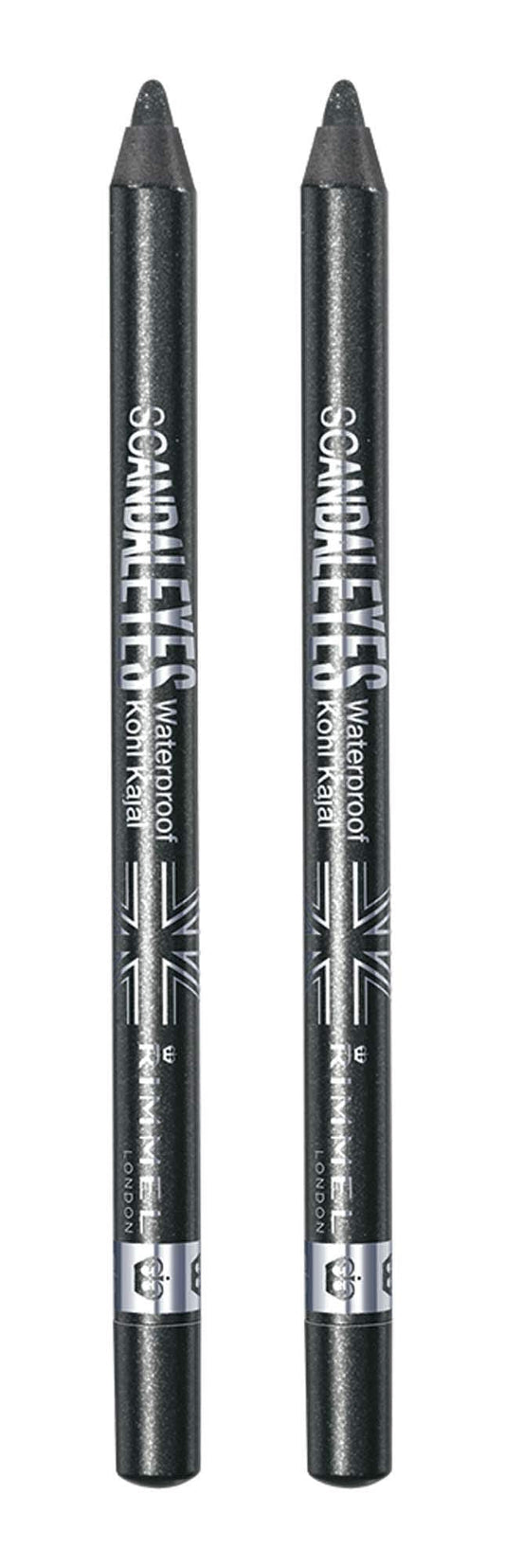 Rimmel Scandaleyes Waterproof Kohl Kajal Liner, Sparkling Black, 0.04 oz, Pack of 2