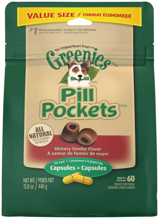 Greenies Pill Pockets for Capsules Hickory Smoke 1ea/60 ct, 15,8 oz