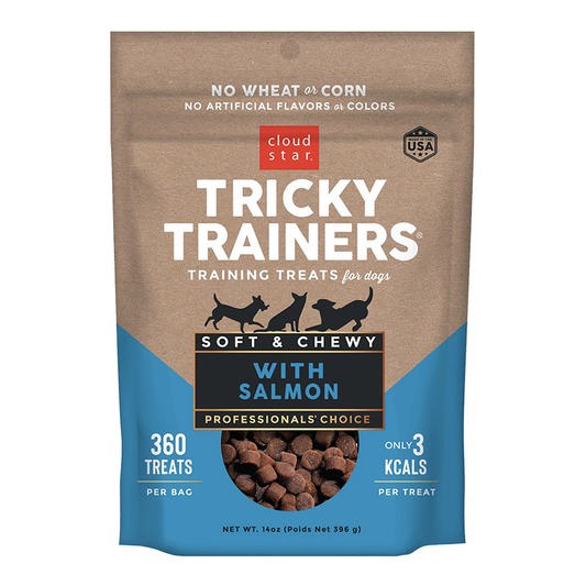 Cloud Star Chewy Tricky Trainers Salmon Flavor Dog Treats; 14oz, Bag