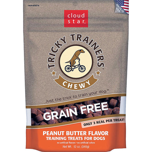 Cloud Star Dog Tricky Trainer Grain Free Chewy Peanut Butter 12oz,