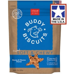 Cloud Star Original Soft and Chewy Buddy Biscuits With Bacon and Cheese Dog Treats; 20-Oz, Bag
