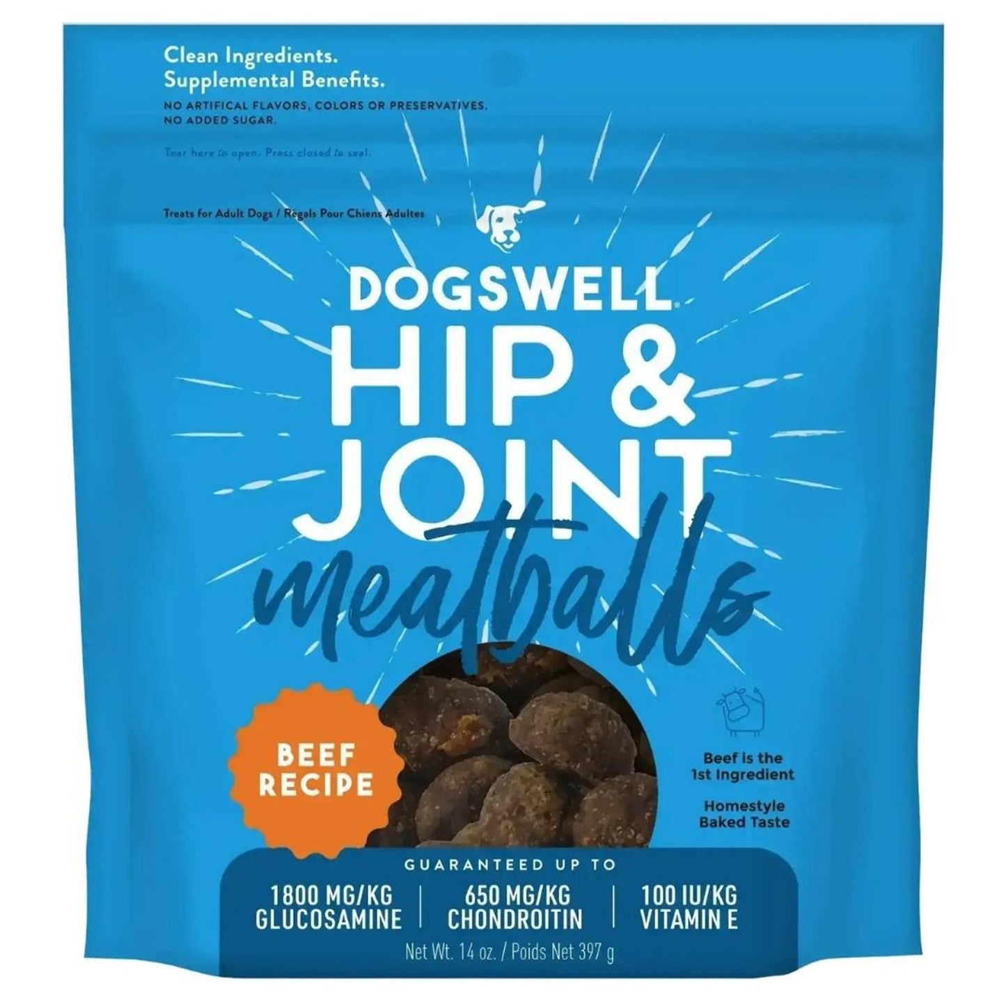 Dogswell Dog Hip & Joint Meatballs Grain Free Beef 14 oz,