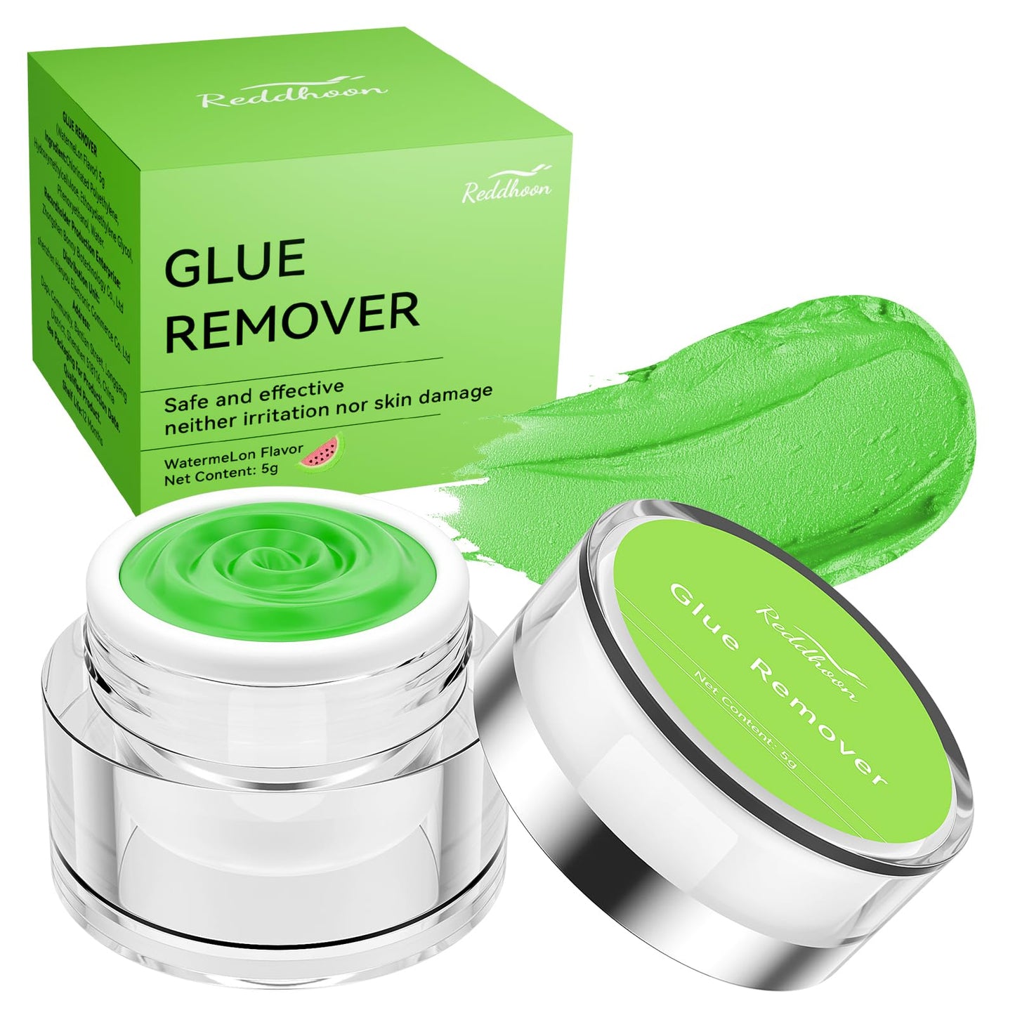 Ehinew Eyelash Extension Remover Cream, Professional Lash Remover for Lash Extensions, Low Irritation, Fast Dissolution, Lash Extension Remover Cream for Salon Use, 5g (Watermelon)