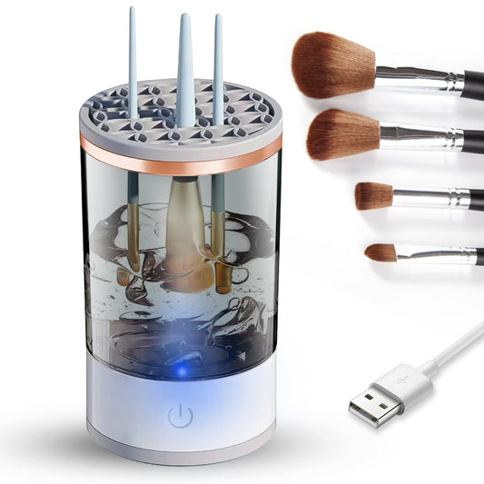 Copeaky Makeup Brush Cleaner, USB Rechargeable Cosmetic Brush Cleaner, Electric Makeup Brush Cleaner Machine, Portable Make Up Brush Cleaner Tools for All Size Makeup Brushes