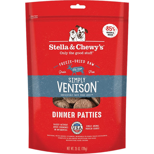 Stella And Chewys Dog Freeze-Dried Dinner Patties Simply Venison 25oz,