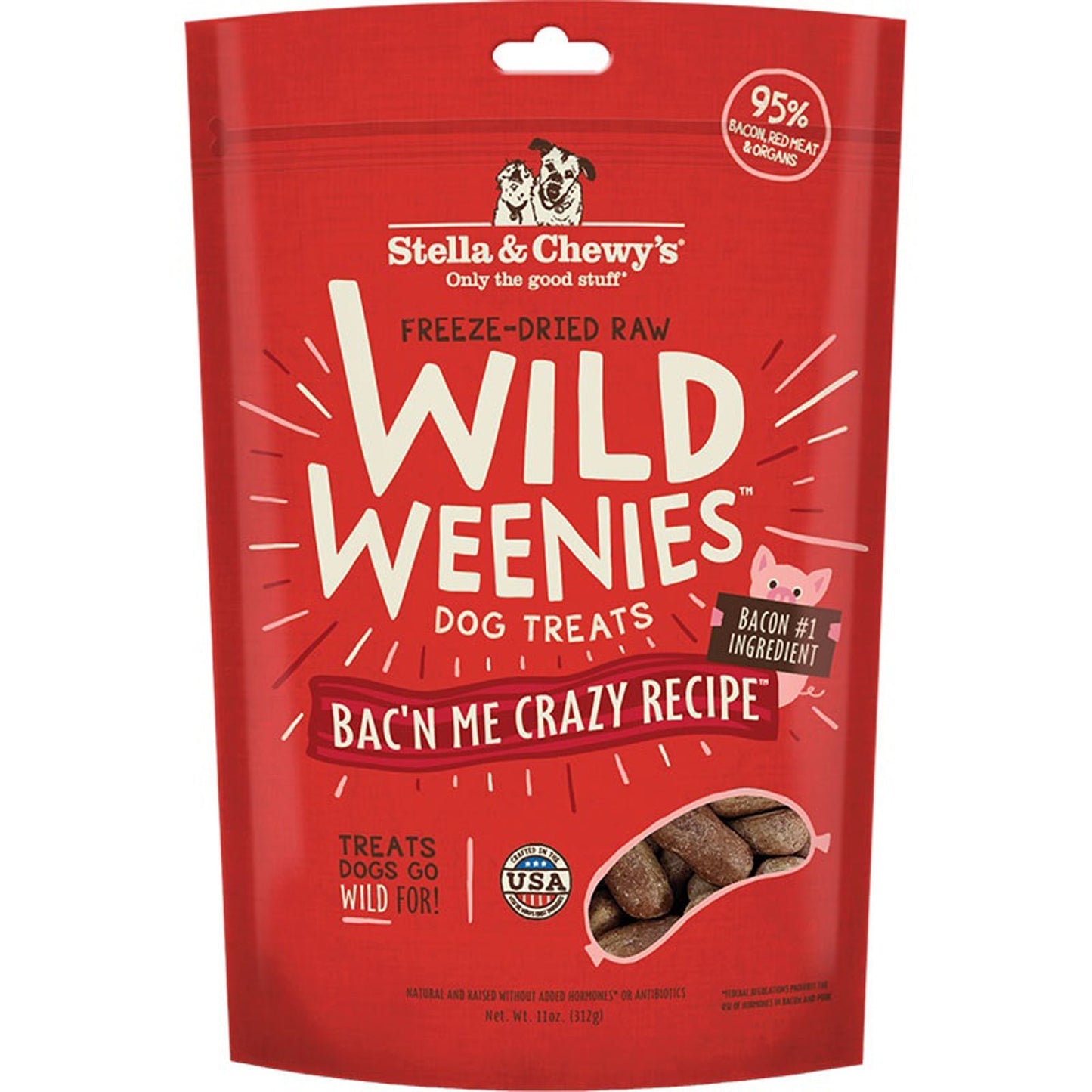 Stella And Chewys Dog Freeze-Dried Weenie Bacon 11oz,