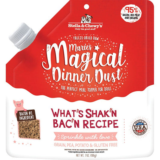 Stella And Chewys Dog Freeze-Dried Marie Magical Dinner Dust Bacon 7oz,
