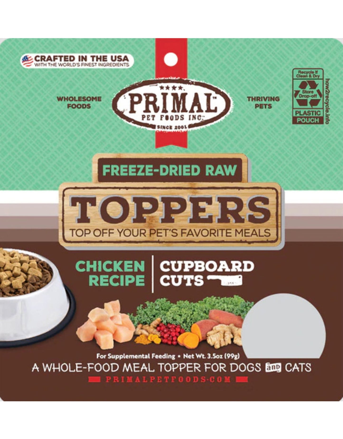 Primal Freeze Dried Cupboard Cuts Toppers Chicken 3,5 oz,