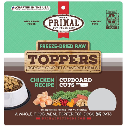 Primal Dog-Cat Fd Raw Topper Cupboard Cuts Chicken 18oz,