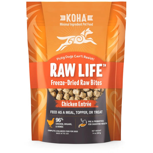 Koha Dog Grain Free Raw Freeze Dried Bites Chicken 14oz,