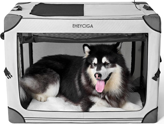 EHEYCIGA Collapsible Extra Large Dog Crate, 42 Inch Soft Portable - $65